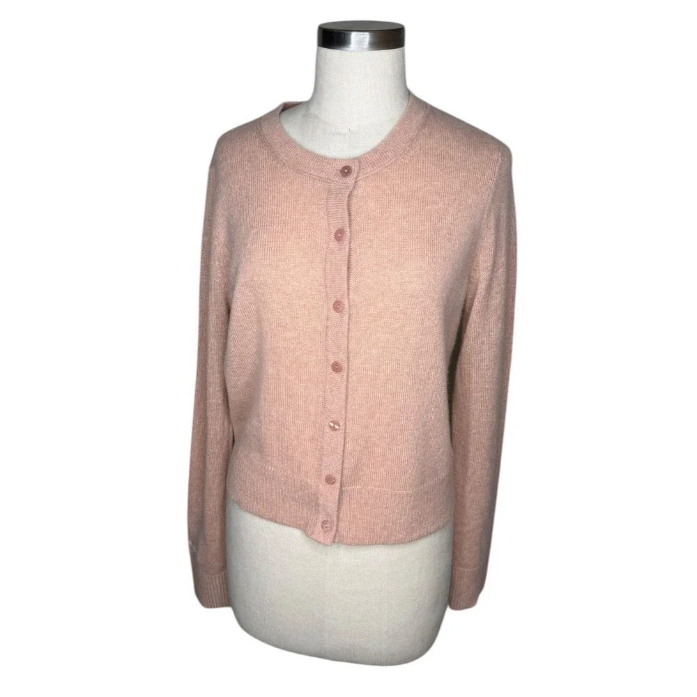 FAVORITE DAUGHTER Tawny Birch Cardigan Pink Cashmere Button Front Women's Size M